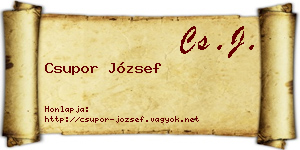 Csupor József névjegykártya